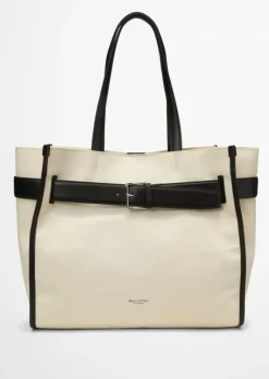 Shopper large aus robustem Canvas mit Leder-Details