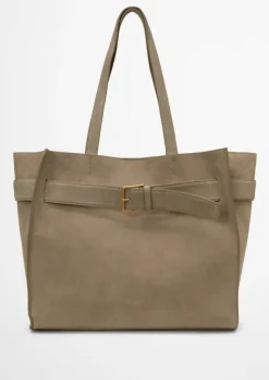 Shopper large aus Velours-Rindleder