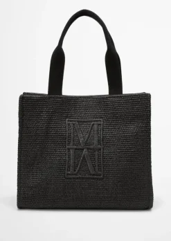 Shopper large in Raffia-Bast-Optik
