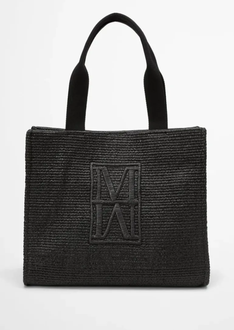 Shopper large in Raffia-Bast-Optik