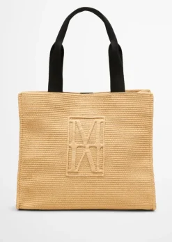 Shopper large in Raffia-Bast-Optik