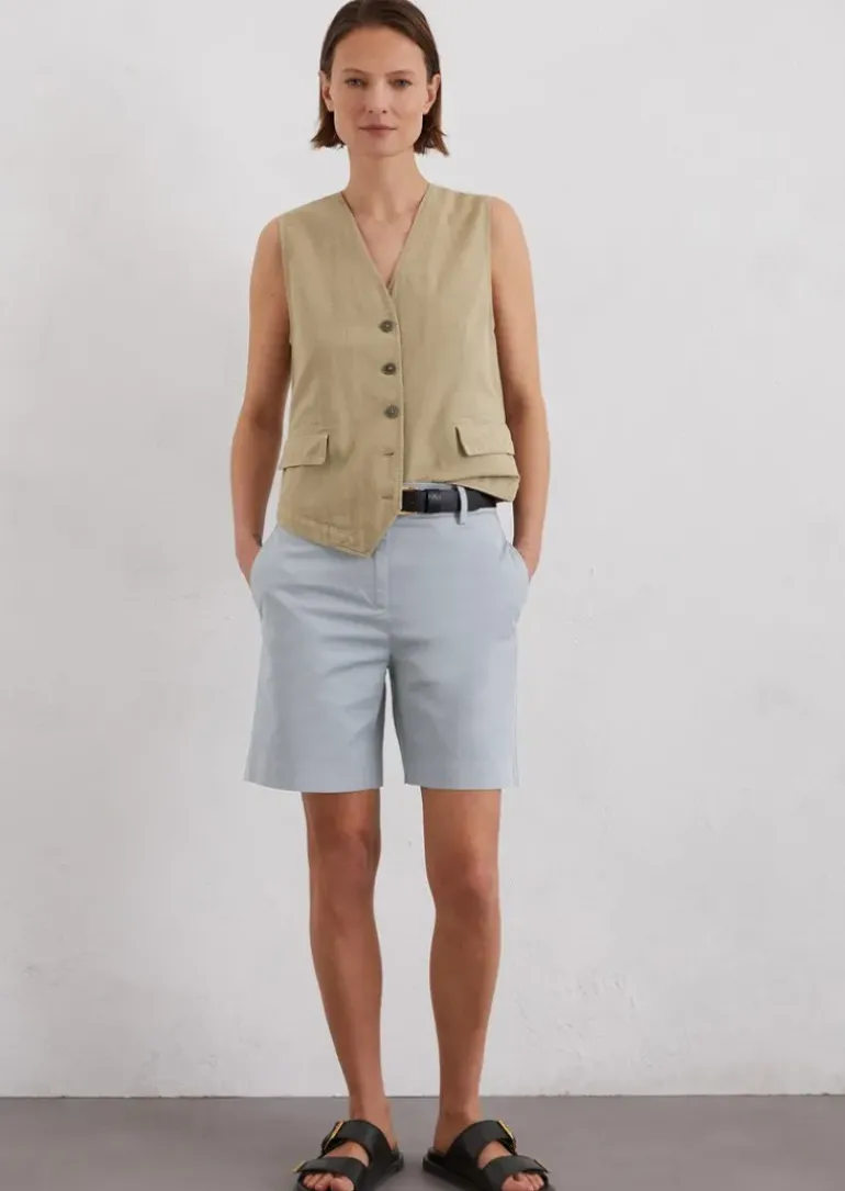 Shorts fitted aus Organic Cotton Twill Stretch