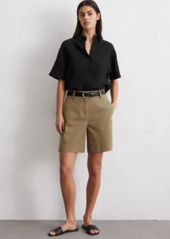 Shorts fitted aus Organic Cotton Twill Stretch