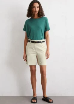 Shorts fitted aus Organic Cotton Twill Stretch