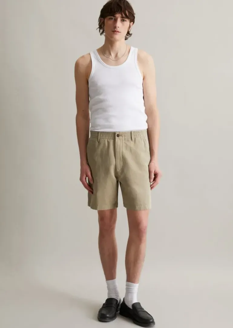 Shorts regular aus Bio-Baumwolle und Leinen