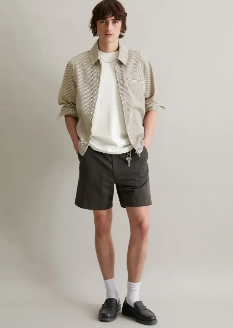 Shorts regular aus Bio-Baumwolle und Leinen