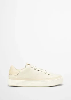 Sneaker aus Rindleder mit Ripsband