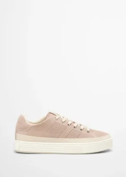 Sneaker aus Veloursleder mit Ripsband