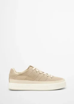 Sneaker aus Veloursleder mit Ripsband