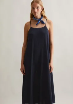 Spaghettiträger-Kleid flared aus Plissee-Jersey