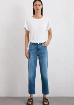Straight Leg Jeans high waist aus Cashmere Touch Denim