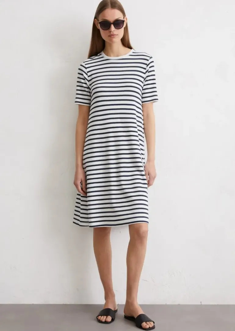 Streifen-Jerseykleid loose mit TENCEL™ Modal