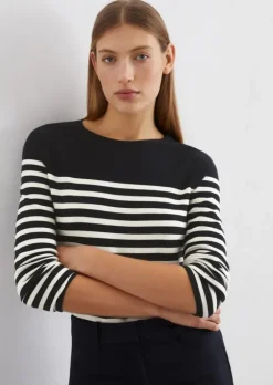 Streifenpullover slim aus softem Organic Cotton