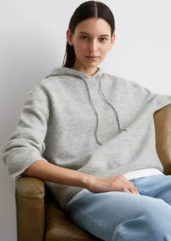 Strick-Hoodie oversized aus Schurwolle-Mix