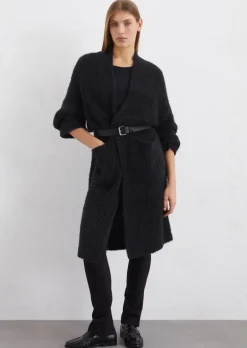 Strickmantel oversize aus Bändchengarn