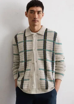 Strick-Overshirt regular aus Bio-Baumwoll-Leinen-Mix