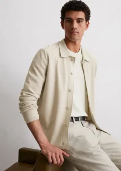 Strick-Overshirt regular mit feiner Piqué-Struktur