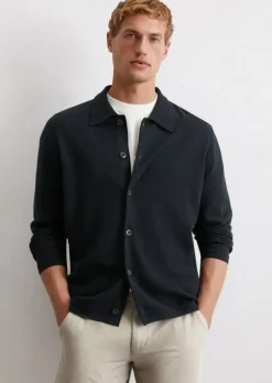 Strick-Overshirt regular mit feiner Piqué-Struktur