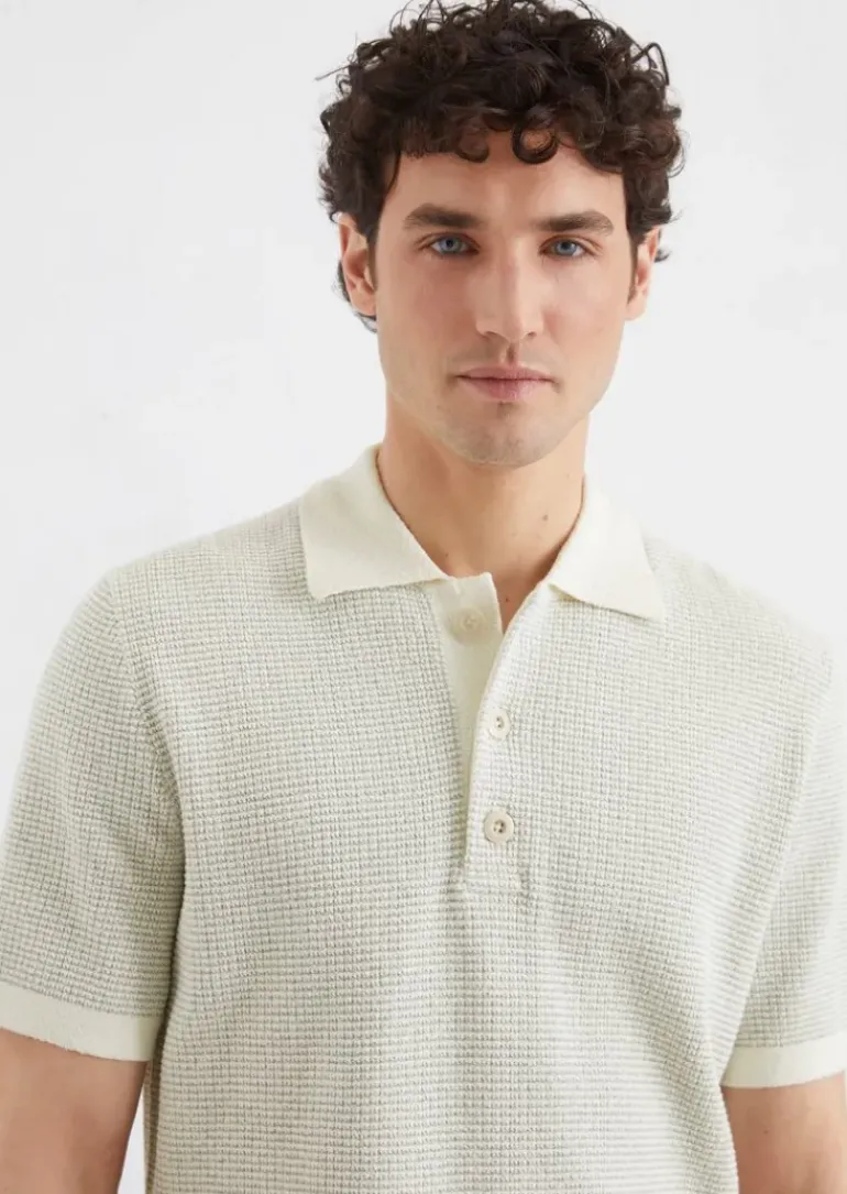 Strick-Poloshirt regular aus Bio-Baumwoll-Mix