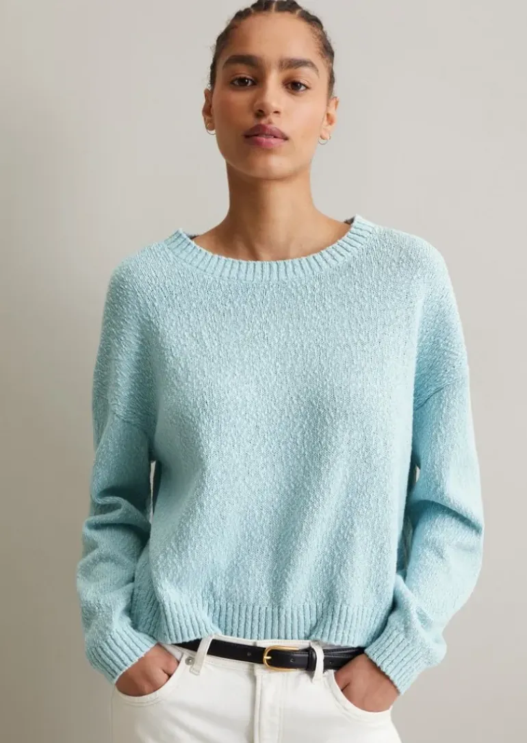 Strickpullover loose aus Cotton-Slub-Garn