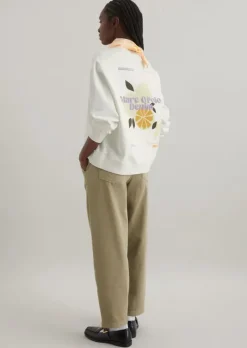 Sweatshirt oversized mit markantem Rückenprint