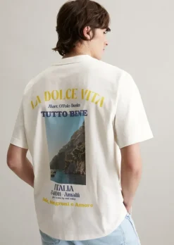 T-Shirt oversized mit Print auf Vorder- und Rückseite