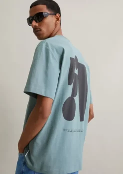 T-Shirt oversized mit Print auf Vorder- und Rückseite