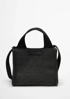 Umhängetasche small in Raffia-Bast-Optik