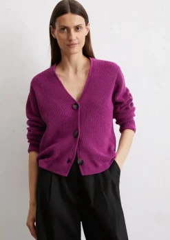 V-Neck-Cardigan relaxed aus Heavy-Weight-Organic-Cotton