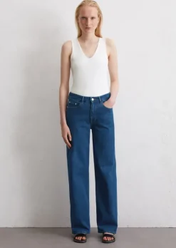 Wide Leg Jeans aus Cashmere Touch Denim