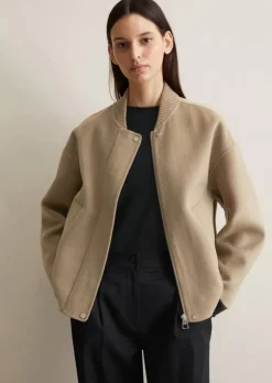 Wollblouson relaxed aus recyceltem Wolle-Mix